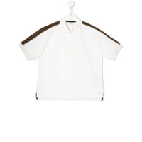 Fendi Kids Camisa polo com aplicação FF - Branco