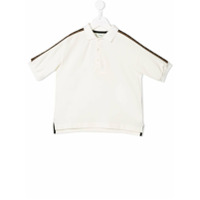 Fendi Kids Camisa polo com detalhe de logo - Branco