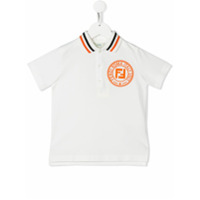 Fendi Kids Camisa polo com estampa de logo - Branco