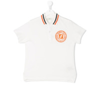 Fendi Kids Camisa polo com estampa de logo - Branco