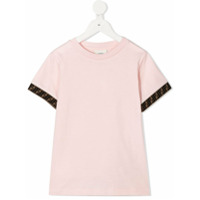 Fendi Kids Camiseta com acabamento de logo - Rosa