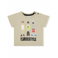 Fendi Kids Camiseta com estamap FFreestyle - Cinza
