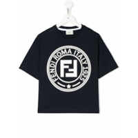 Fendi Kids Camiseta com estampa de logo - Azul