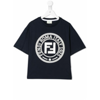 Fendi Kids Camiseta com estampa de logo - Azul
