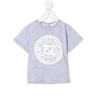 Fendi Kids Camiseta com estampa de logo - Cinza