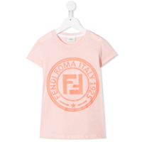 Fendi Kids Camiseta com estampa de logo FF - Rosa