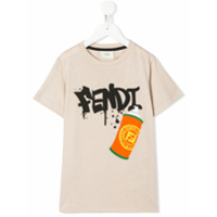 Fendi Kids Camiseta com estampa de logo - Neutro