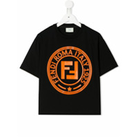Fendi Kids Camiseta com estampa de logo - Preto