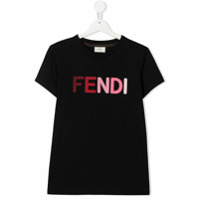 Fendi Kids Camiseta com estampa de logo - Preto