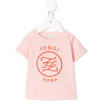 Fendi Kids Camiseta com estampa de logo - Rosa