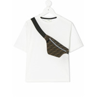 Fendi Kids Camiseta com estampa de pochete - Branco