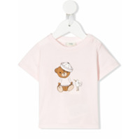 Fendi Kids Camiseta com estampa de urso marinheiro - Rosa