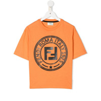 Fendi Kids Camiseta mangas curtas com estampa FF - Laranja