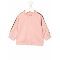 Fendi Kids Jaqueta rosa com aplicação FF e zíper