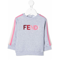 Fendi Kids logo-embroidered sweatshirt - Cinza