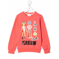Fendi Kids Moletom com estampa FFreedom - Rosa