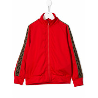 Fendi Kids Moletom com zíper e logo - Vermelho