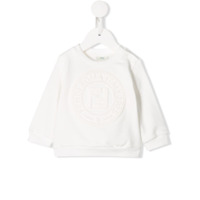 Fendi Kids Moletom texturizado com logo - Branco