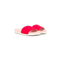 Fendi Kids Slide bicolor texturizada - Vermelho