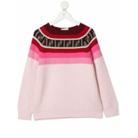 Fendi Kids Suéter de tricô com padronagem - Rosa