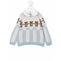 Fendi Kids teddy bear intarsia jumper - Azul