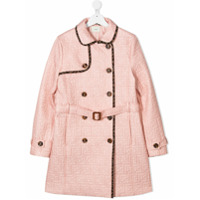 Fendi Kids Trench coat com aplicação FF - Rosa