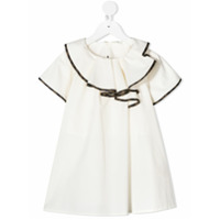 Fendi Kids Vestido com babados e estampa FF - Branco