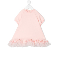 Fendi Kids Vestido com babados e estampa FF - Rosa