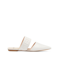 Fendi Mule bico fino com logo gravado - Branco