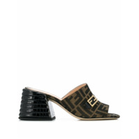 Fendi Sandália monogramada com saldo médio - Marrom