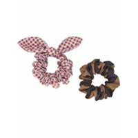 Fendi Scrunchie de seda com padronagem - Marrom