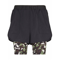 Fendi Short de corrida Bag Bugs com estampa camuflada - Preto