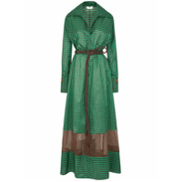 Fendi Vestido longo com padronagem xadrez vichy - Verde