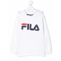 Fila Kids Moletom com capuz e estampa de logo - Branco