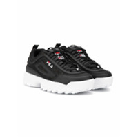 Fila Kids Tênis cano baixo com solado chunky - Preto