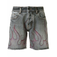 Filles A Papa embellished flame shorts - Cinza