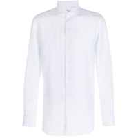 Finamore 1925 Napoli Camisa de linho com estampa de listras - Branco