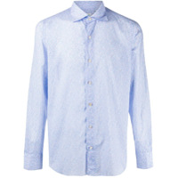 Finamore 1925 Napoli Camisa mangas longas com estampa geométrica - Azul