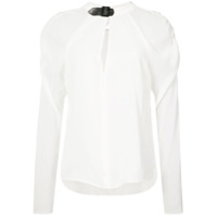 Fleur Du Mal Blusa de seda com franzido - Branco