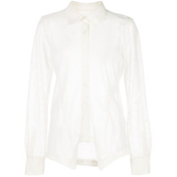 Fleur Du Mal Camisa de seda com recorte translúcido - Branco