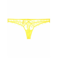 Fleur Du Mal Lily Embroidery Hipster Thong - Amarelo