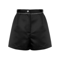 Fleur Du Mal Short com aplicação de cristais - Preto