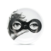 Fornasetti Cinzeiro com estampa de binóculo de 12cm - Branco