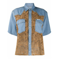 Forte Dei Marmi Couture Camisa jeans com recortes de renda - Azul