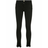 FRAME Calça jeans cropped com fenda frontal - Preto