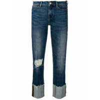 FRAME Calça jeans reta com efeito destroyed - Azul