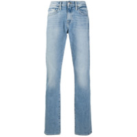 FRAME Calça jeans reta com lavagem estonada - Azul