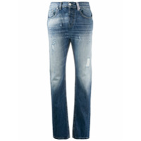 Frankie Morello Calça jeans reta com cintura alta - Azul
