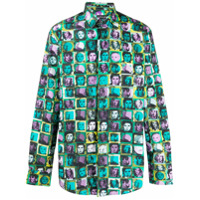 Frankie Morello Camisa com botões e estampa fotográfica - Verde