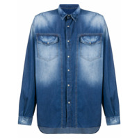 Frankie Morello Camisa jeans com efeito desbotado - Azul